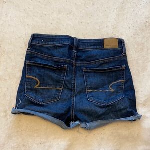 American Eagle high rise dark wash shorts